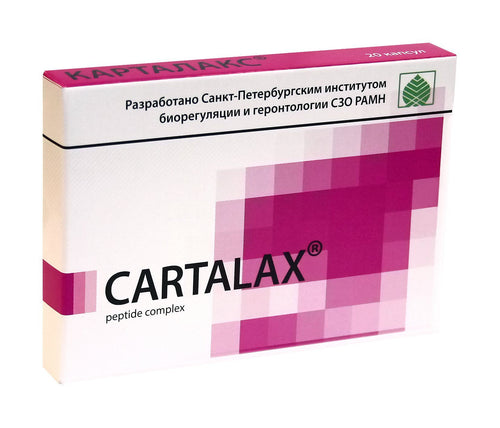 Box of Cartalax peptide complex with pink and white design
